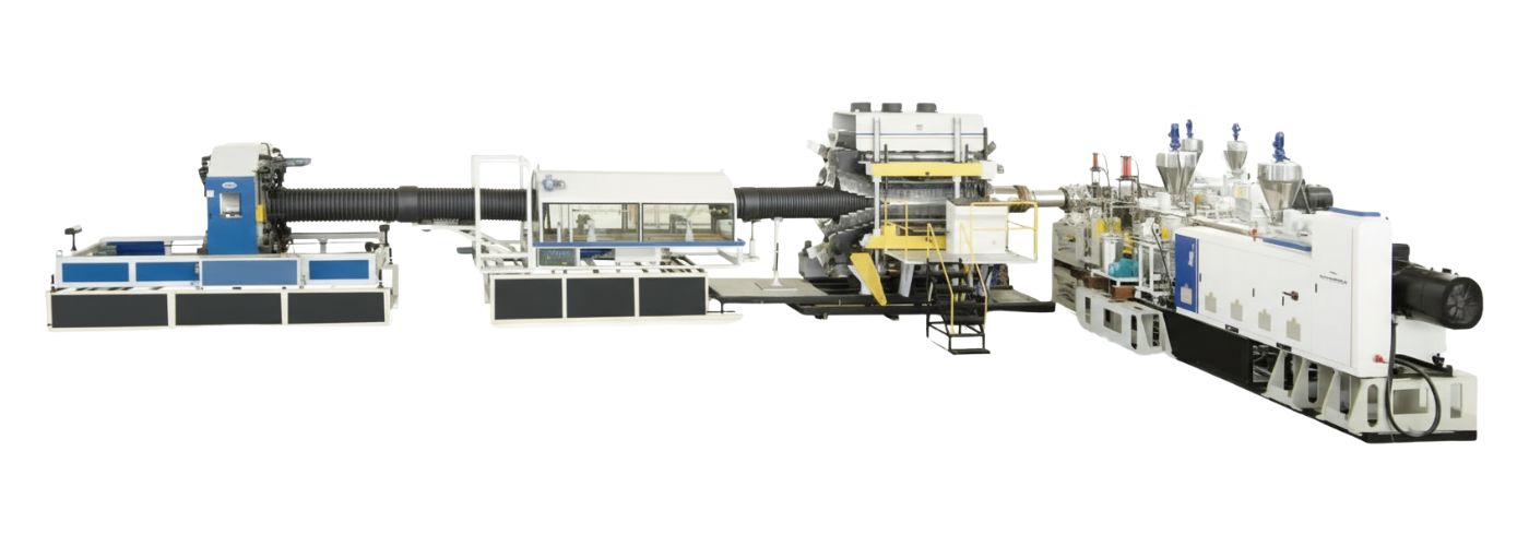 Linha de tubulação corrugada de parede dupla vertical em HDPE/PP/PVC