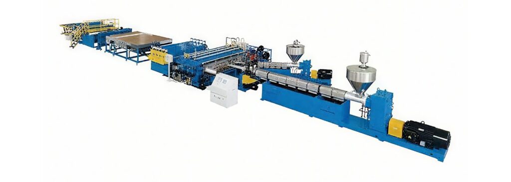 PP,PE Plastic Hollow Cross Section Plate Extrusion Line