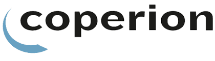 Coperion company logo in black lettering with a light blue arc, from the top 10 plastic extruder makers list