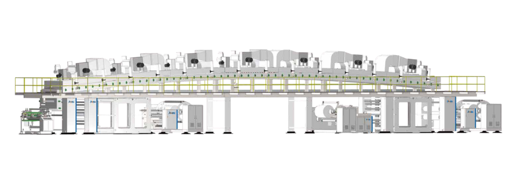 JWELL 3300mm optical film coating production line rendering on white background