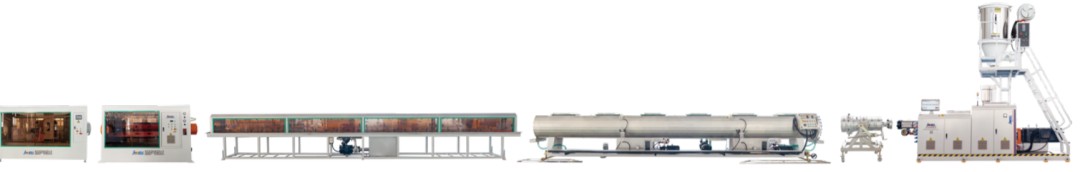 JWELL high-speed energy-saving HDPE solid-wall pipe extrusion production line