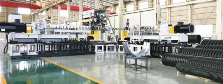 JWELL vertical HDPE PP PVC double-wall corrugated pipe production equipment