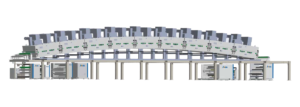 JWELL functional tape coating line with arched drying modules on white background