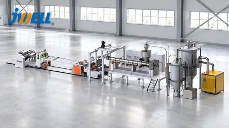 JWELL APET PETG CPET PLA single-screw sheet extrusion line based on the official product render
