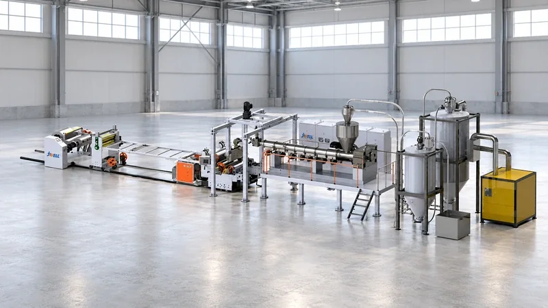 JWELL PLA sheet extrusion equipment based on the official gray and white product render